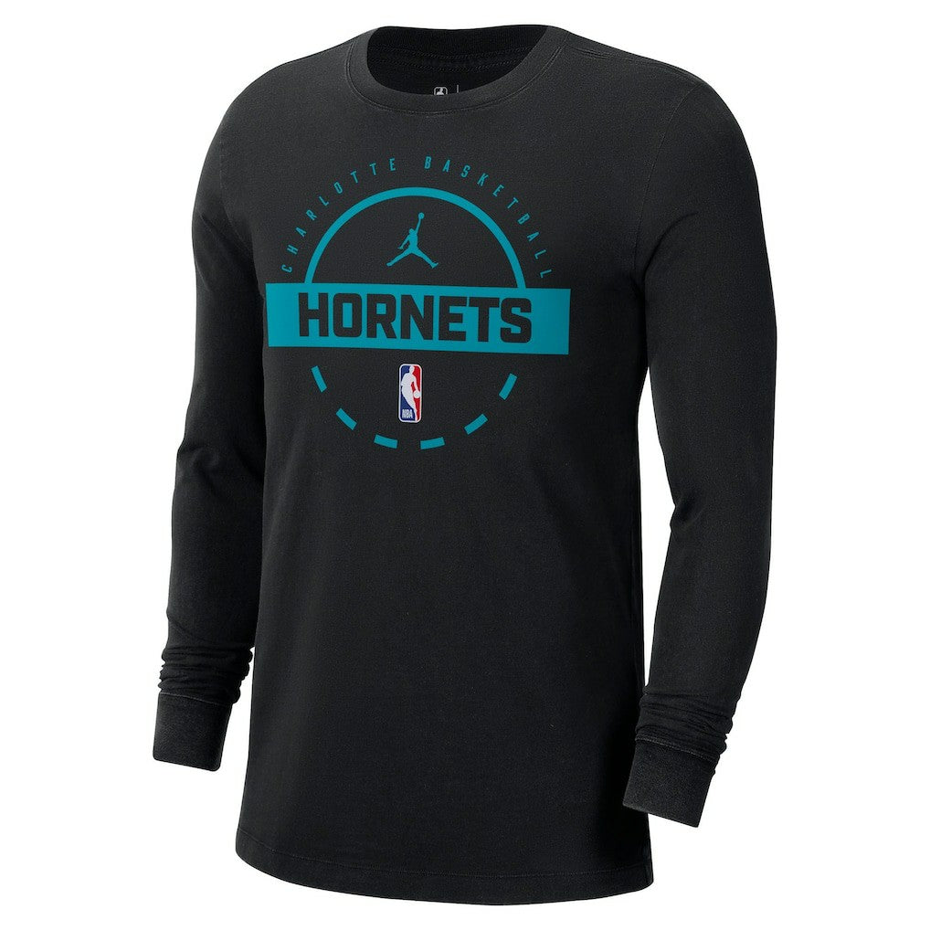 Charlotte Hornets Jordan Brand Authentic Long Sleeve Practice T-Shirt Black - NBA