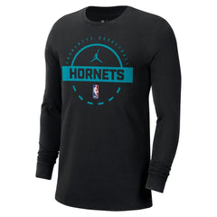 Charlotte Hornets Jordan Brand Authentic Long Sleeve Practice T-Shirt Black - NBA