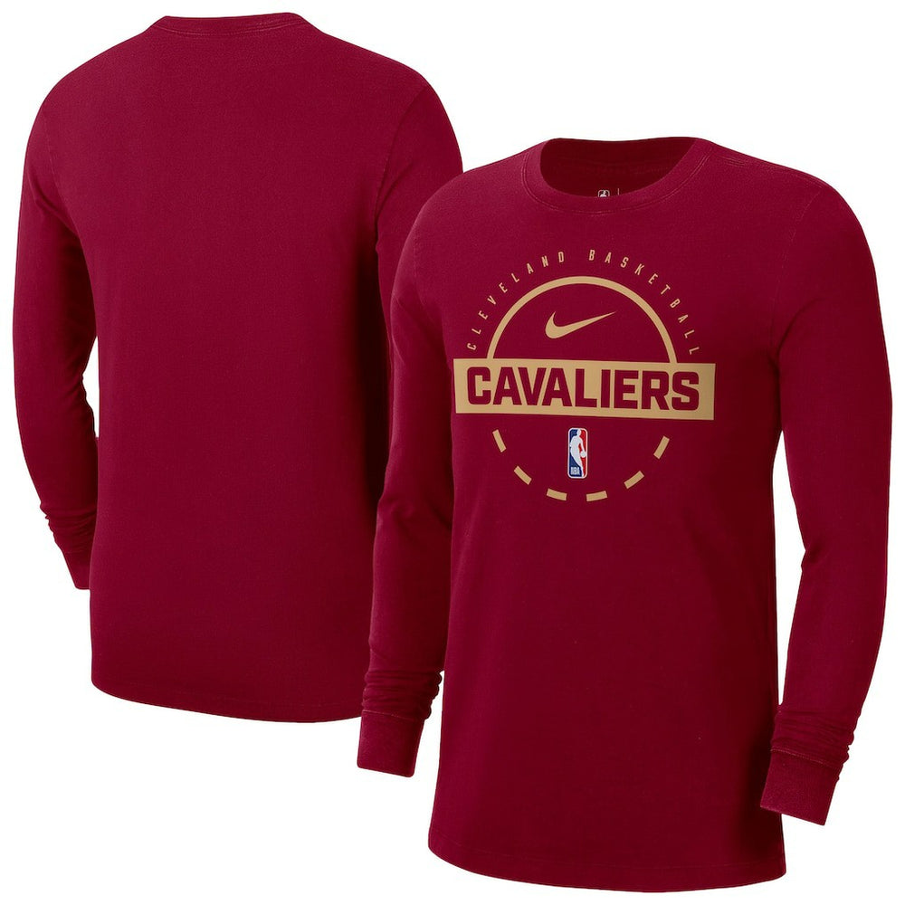 Cleveland Cavaliers Authentic Long Sleeve Practice T-Shirt Wine - NBA