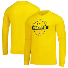 Indiana Pacers Authentic Long Sleeve Practice T-Shirt Gold - NBA