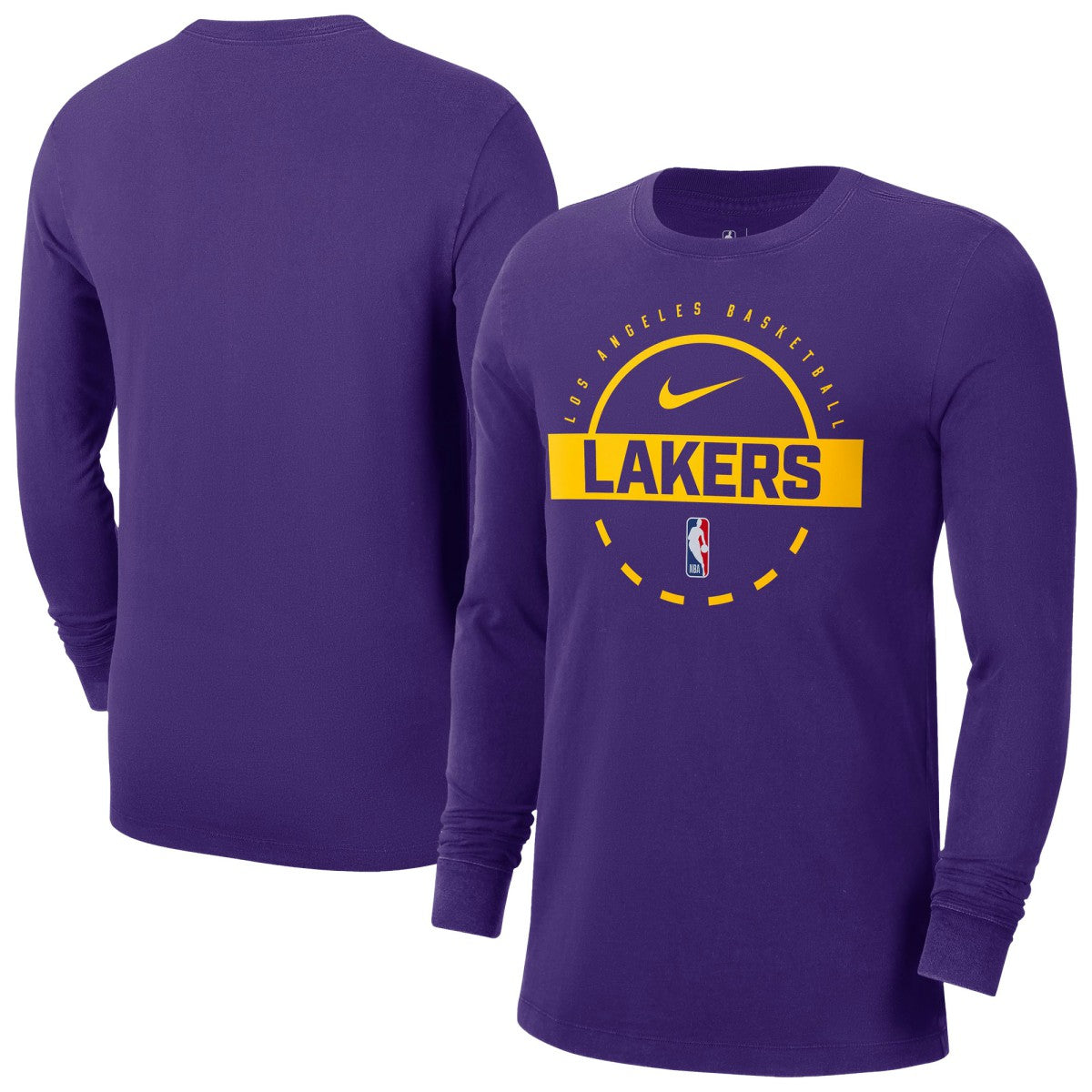 Los Angeles Lakers Authentic Long Sleeve Practice T-Shirt Purple - NBA