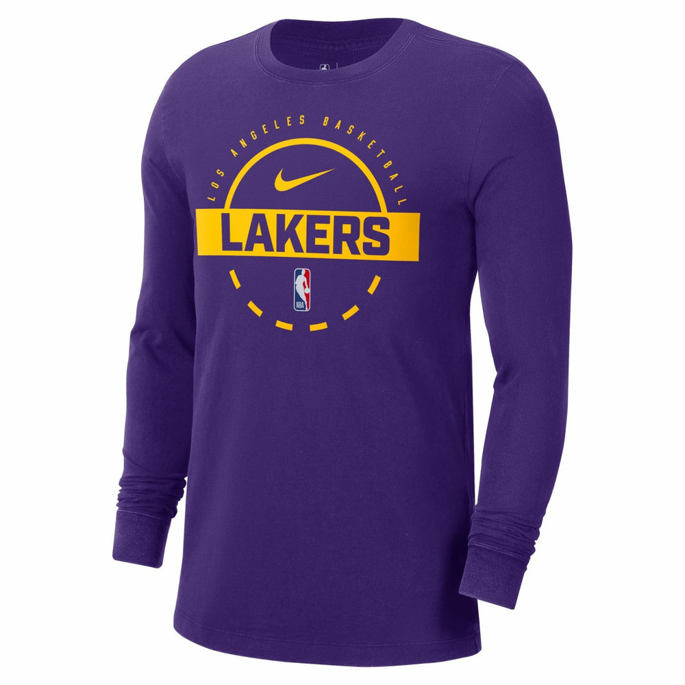 Los Angeles Lakers Authentic Long Sleeve Practice T-Shirt Purple - NBA