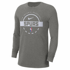 San Antonio Spurs Authentic Long Sleeve Practice T-Shirt Charcoal - NBA