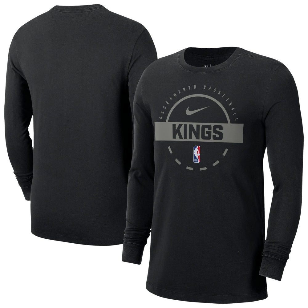 Sacramento Kings Authentic Long Sleeve Practice T-Shirt Black - NBA