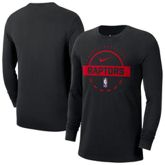 Toronto Raptors Authentic Long Sleeve Practice T-Shirt Black - NBA