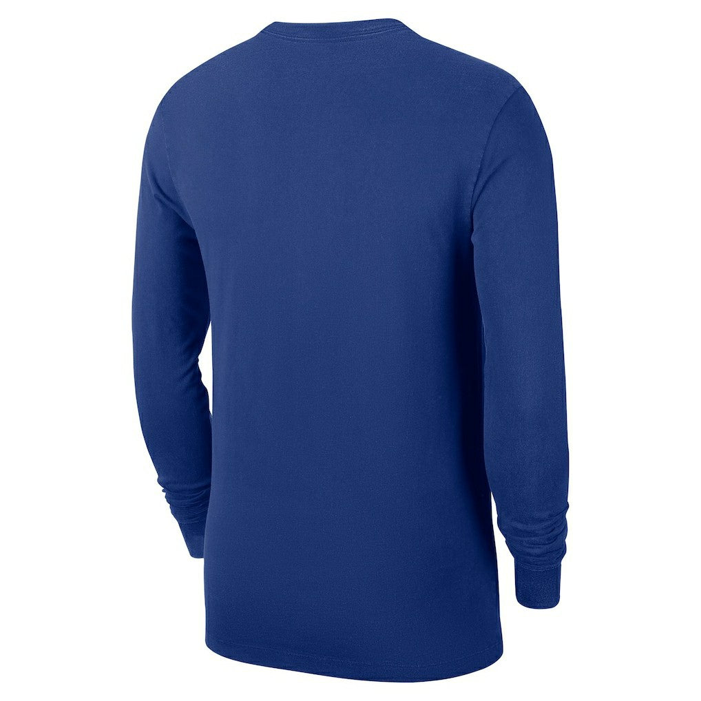 New York Knicks Authentic Long Sleeve Practice T-Shirt Blue - NBA