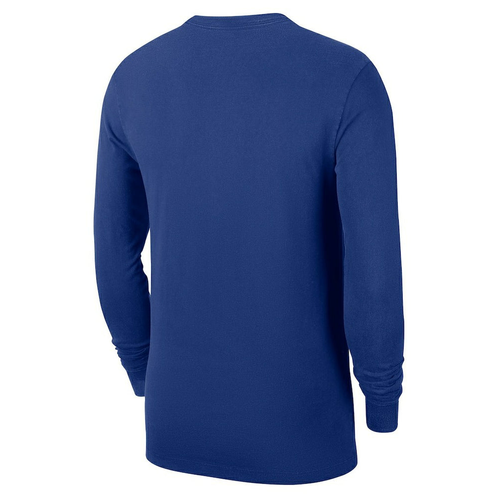 New York Knicks Authentic Long Sleeve Practice T-Shirt Blue - NBA