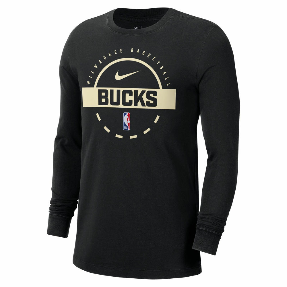 Milwaukee Bucks Authentic Long Sleeve Practice T-Shirt Black - NBA