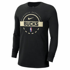 Milwaukee Bucks Authentic Long Sleeve Practice T-Shirt Black - NBA