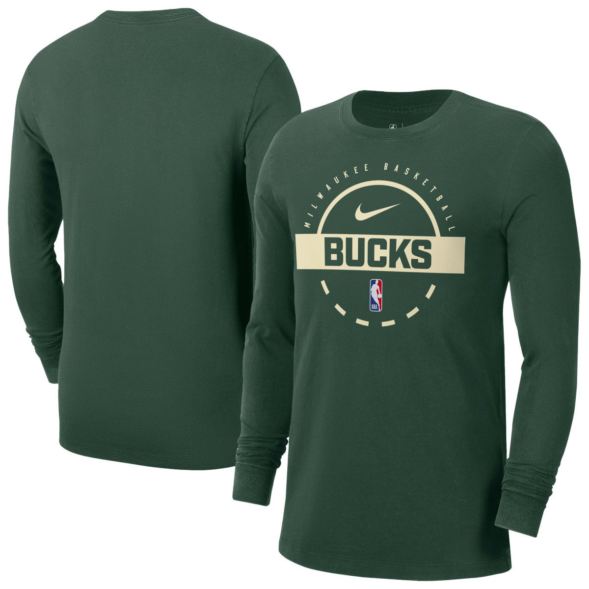 Milwaukee Bucks Authentic Long Sleeve Practice T-Shirt Hunter Green - NBA