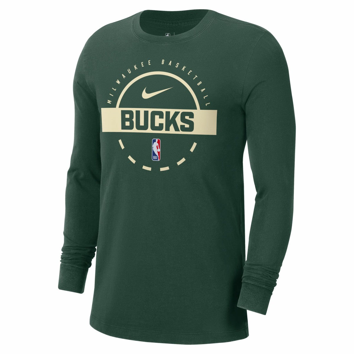Milwaukee Bucks Authentic Long Sleeve Practice T-Shirt Hunter Green - NBA