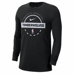 Minnesota Timberwolves Authentic Long Sleeve Practice T-Shirt Black - NBA