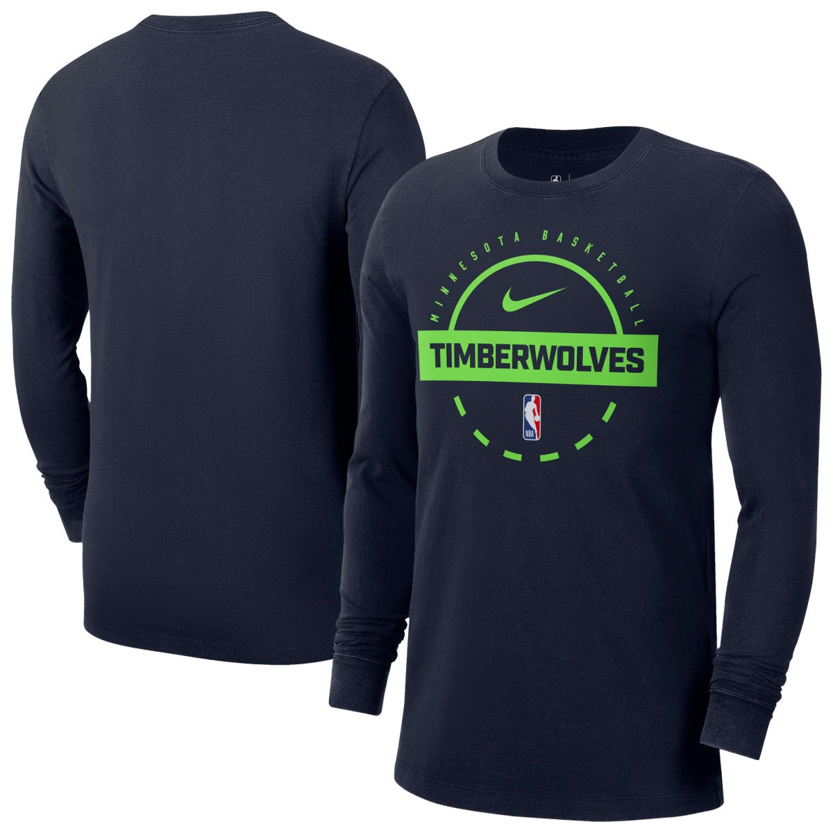 Minnesota Timberwolves Authentic Long Sleeve Practice T-Shirt Navy - NBA
