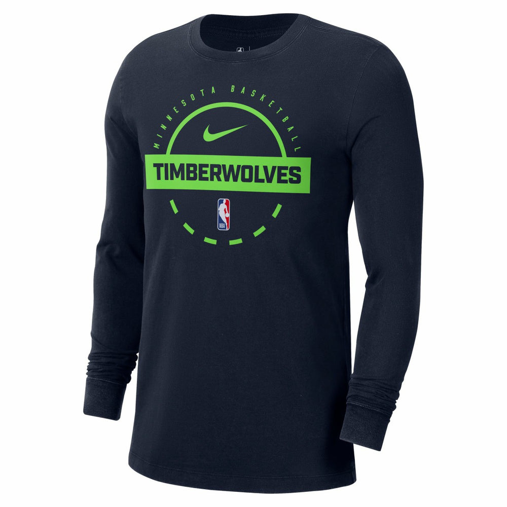 Minnesota Timberwolves Authentic Long Sleeve Practice T-Shirt Navy - NBA