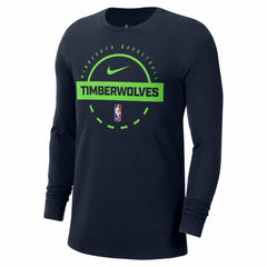 Minnesota Timberwolves Authentic Long Sleeve Practice T-Shirt Navy - NBA