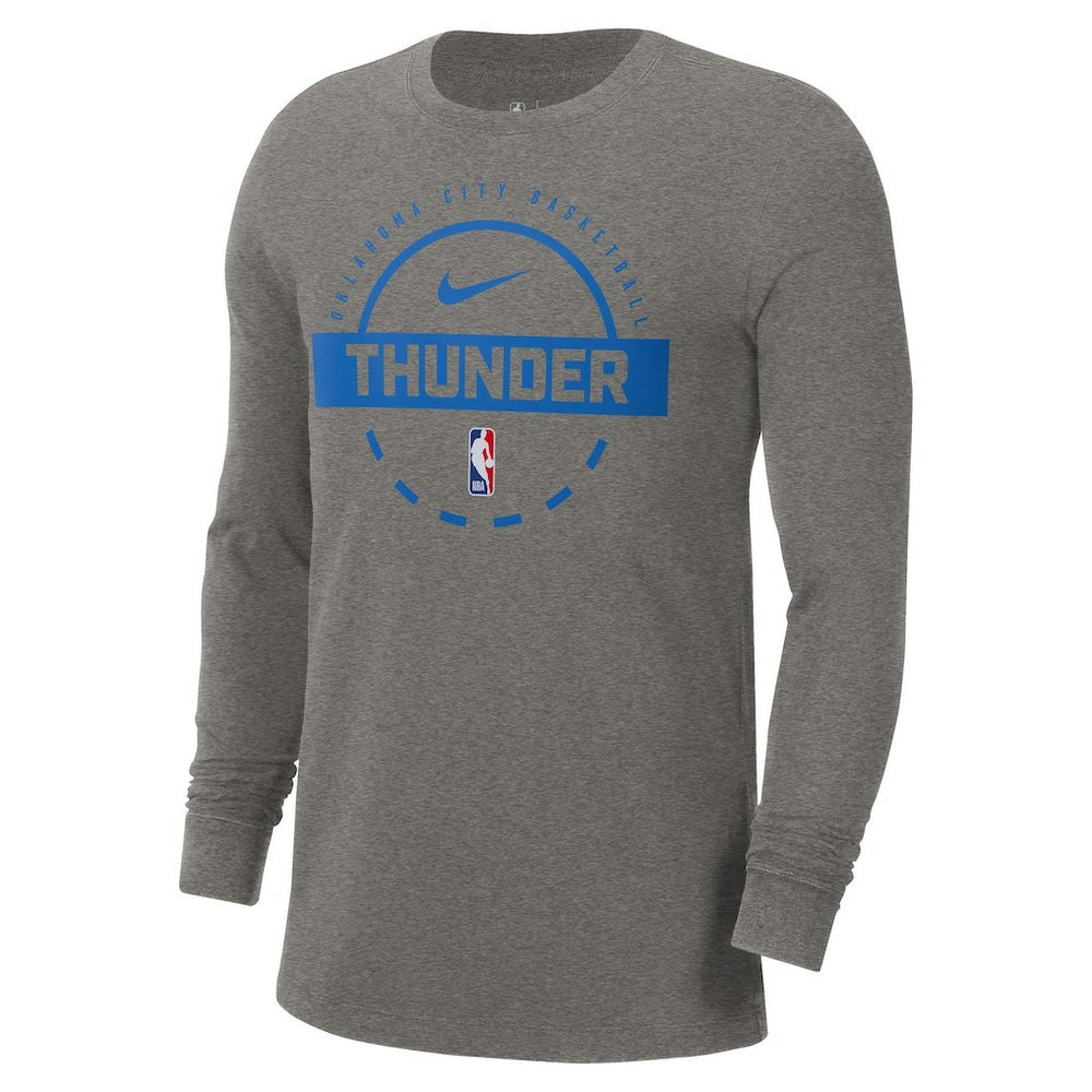 Oklahoma City Thunder Authentic Long Sleeve Practice T-Shirt Charcoal - NBA