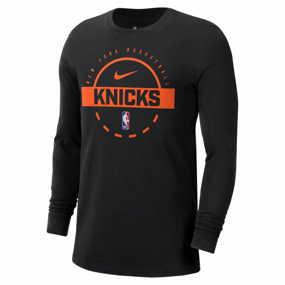 New York Knicks Authentic Long Sleeve Practice T-Shirt Black - NBA