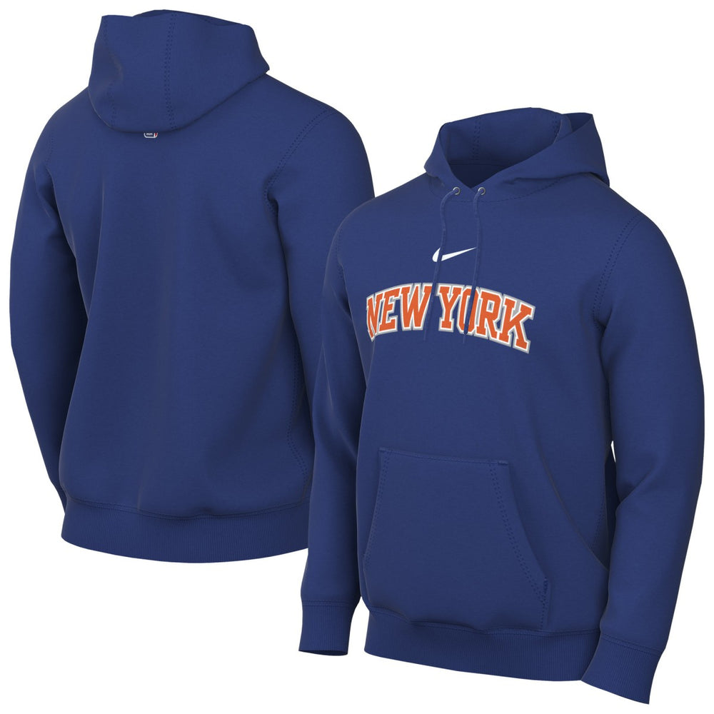 New York Knicks Sportswear Essential Wordmark Club Hoodie Blue - NBA