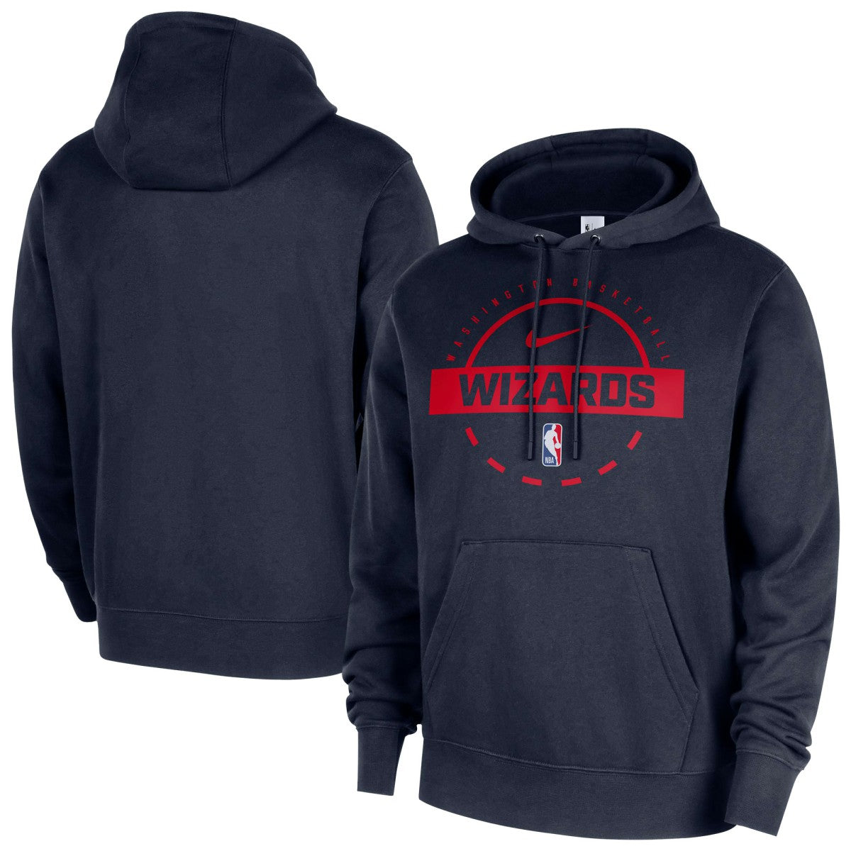 Washington Wizards 2025/26 Authentic Practice Club Pullover Hoodie Navy - NBA