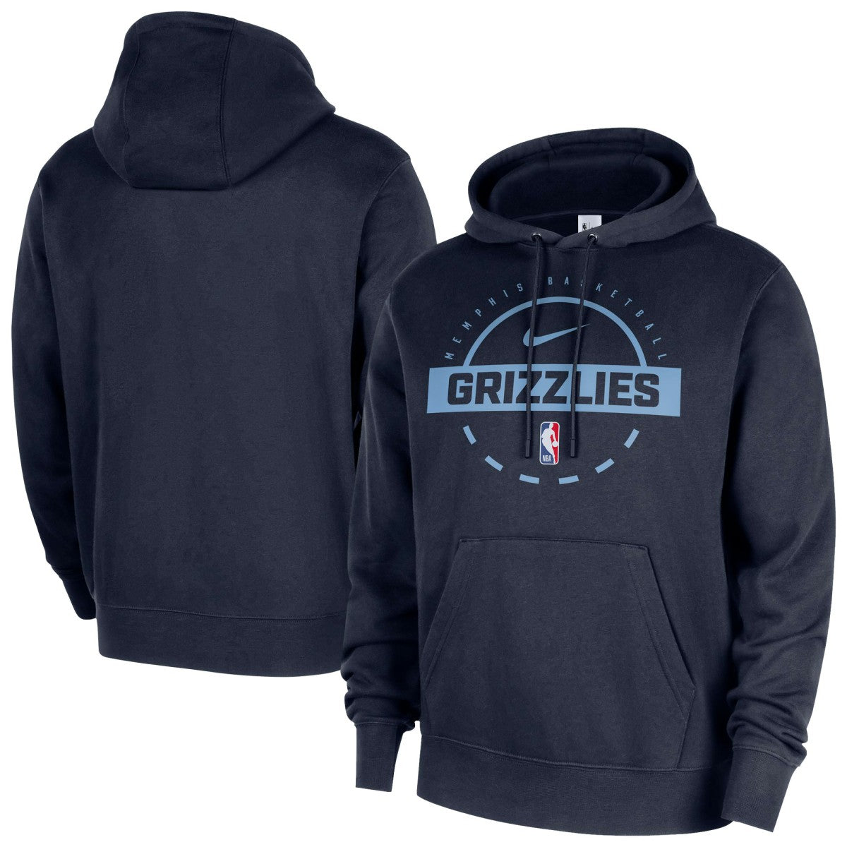 Memphis Grizzlies 2025/26 Authentic Practice Club Pullover Hoodie Navy - NBA