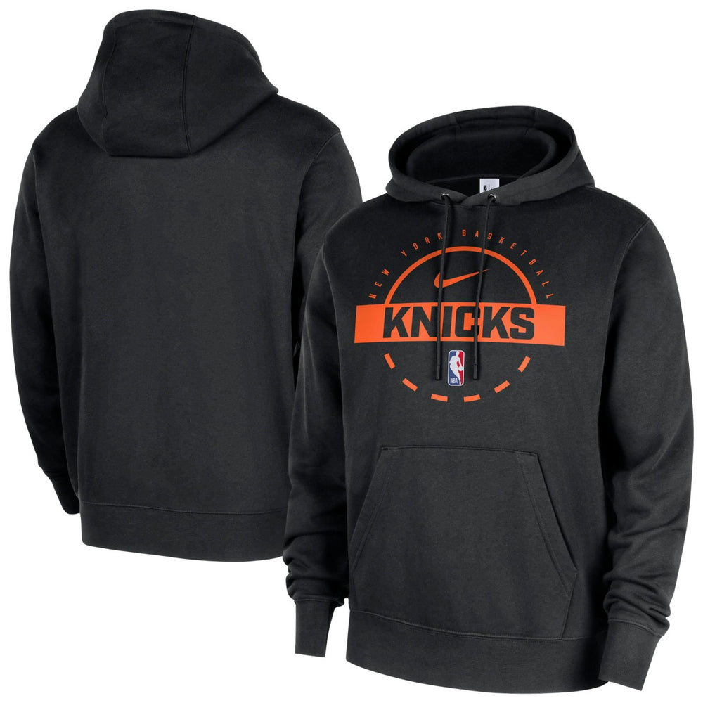 New York Knicks 2025/26 Authentic Practice Club Pullover Hoodie Black - NBA