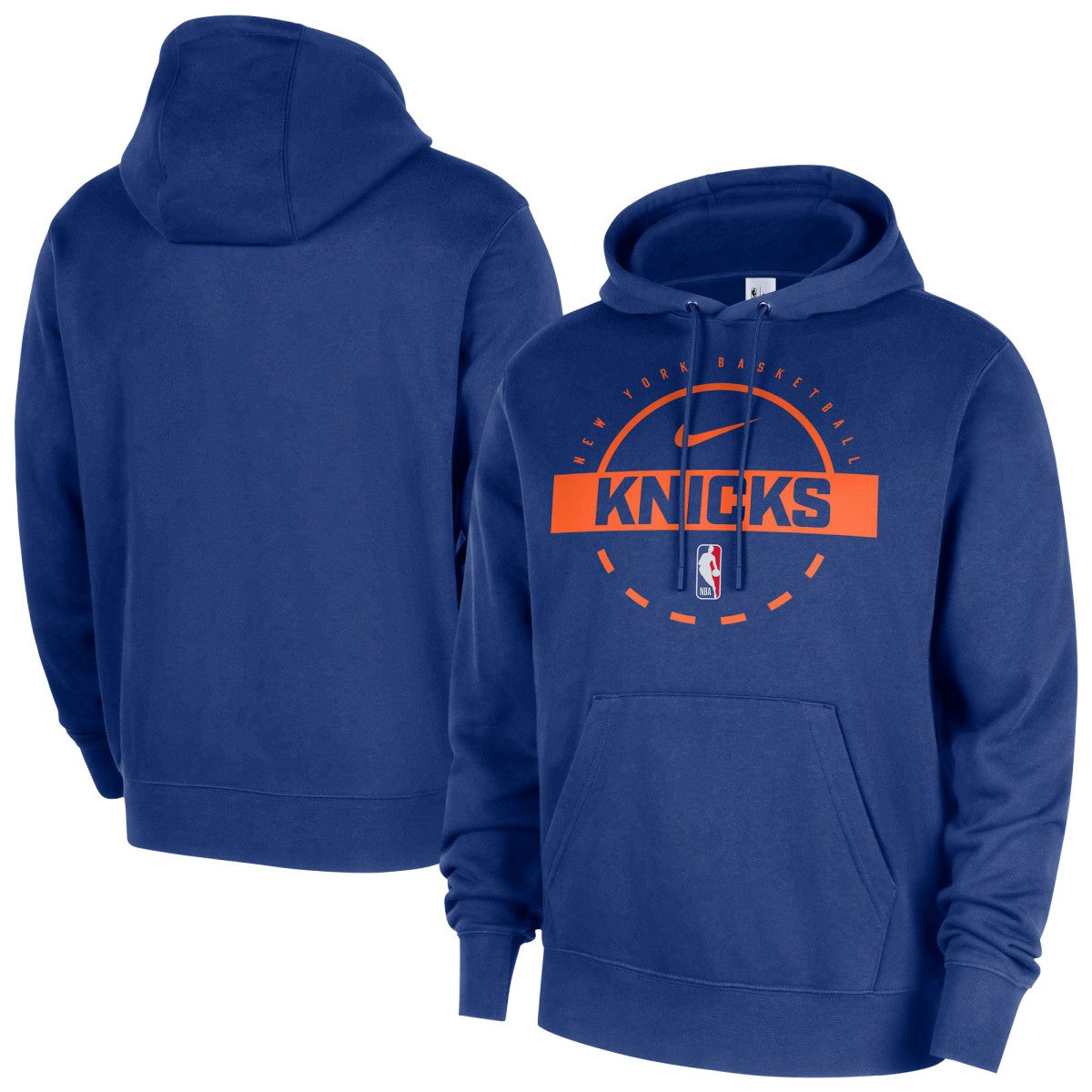 New York Knicks 2025/26 Authentic Practice Club Pullover Hoodie Blue - NBA
