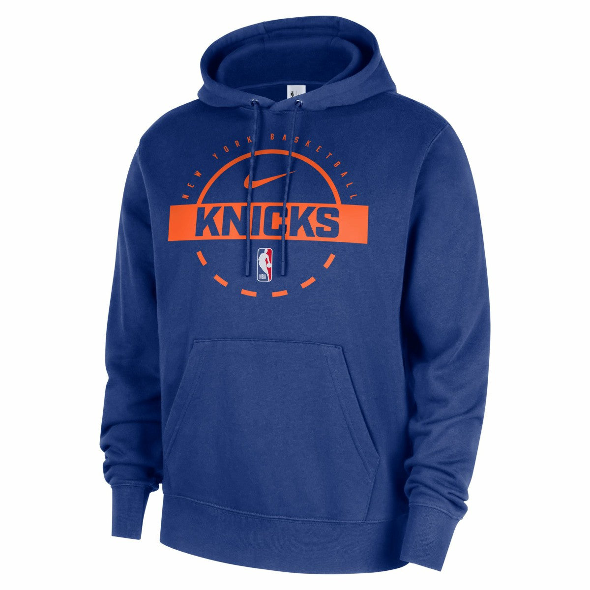 New York Knicks 2025/26 Authentic Practice Club Pullover Hoodie Blue - NBA