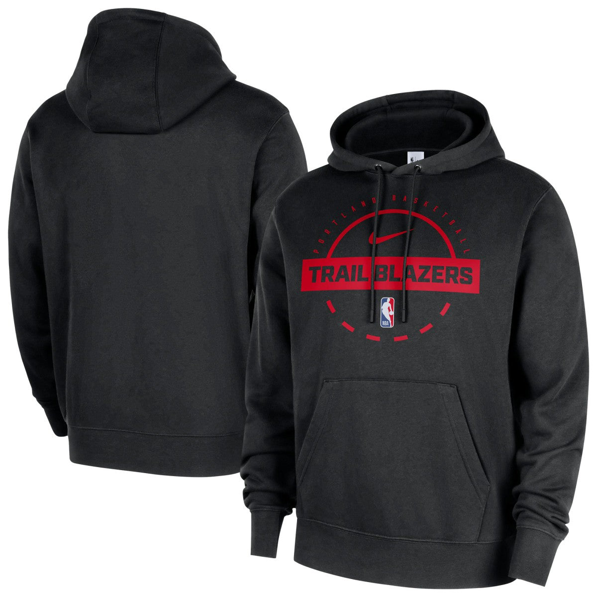 Portland Trail Blazers 2025/26 Authentic Practice Club Pullover Hoodie Black - NBA