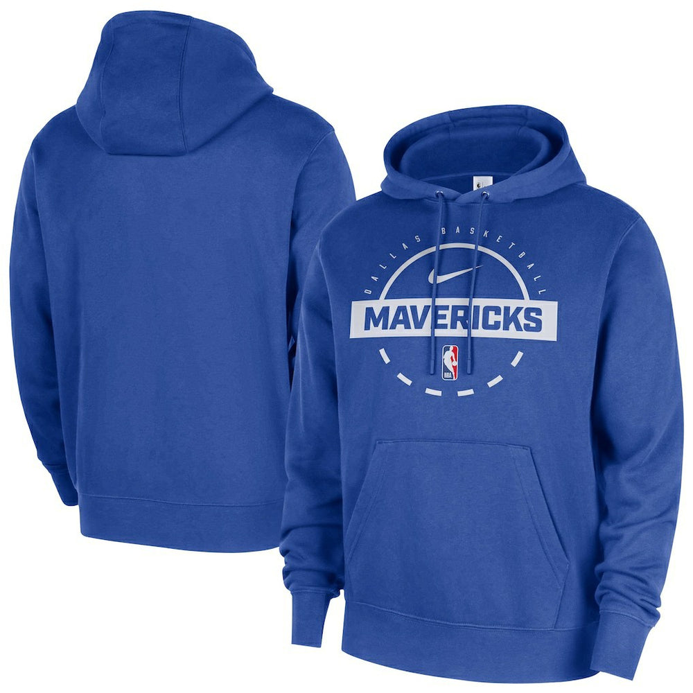 Dallas Mavericks 2025/26 Authentic Practice Club Pullover Hoodie Blue - NBA
