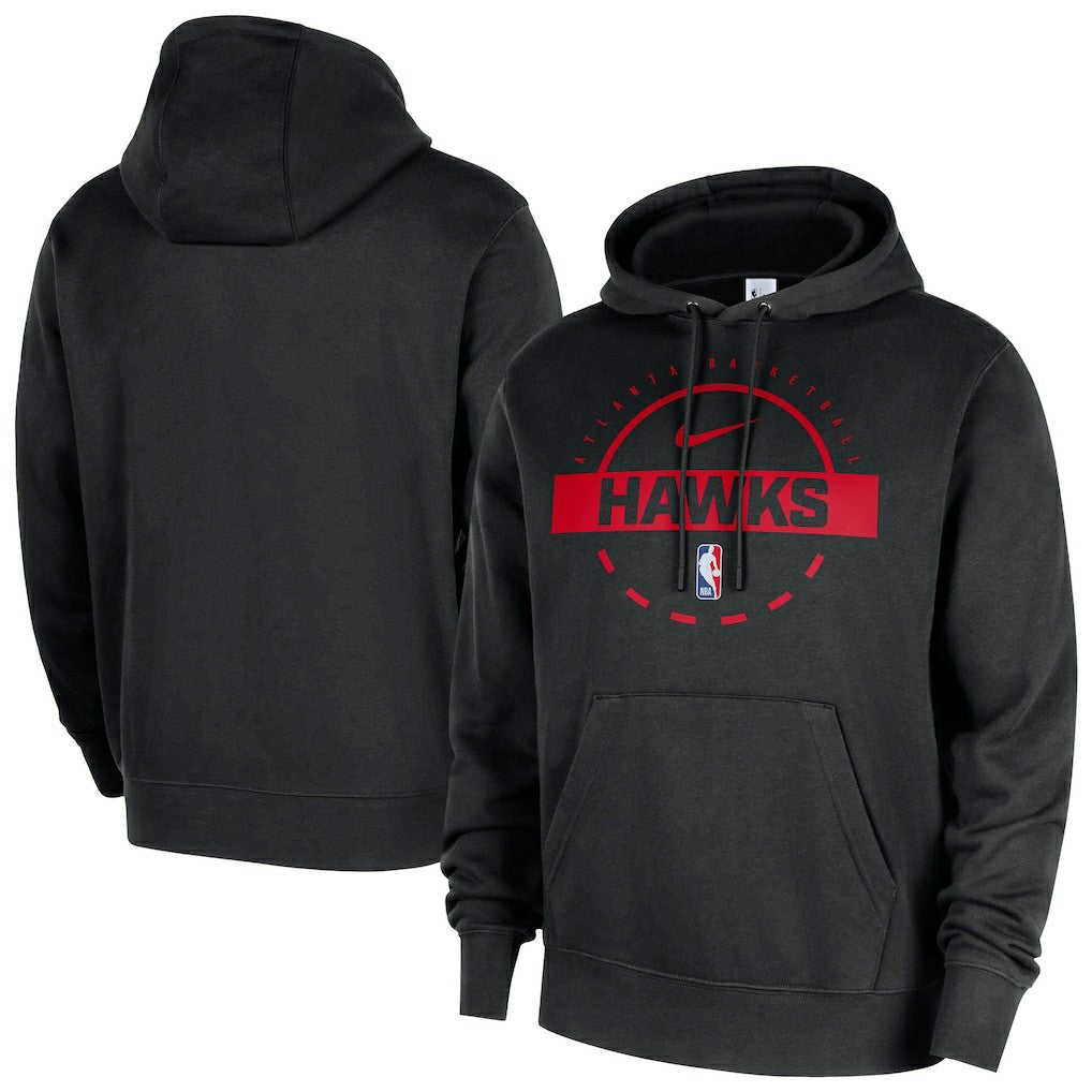 Atlanta Hawks 2025/26 Authentic Practice Club Pullover Hoodie Black - NBA