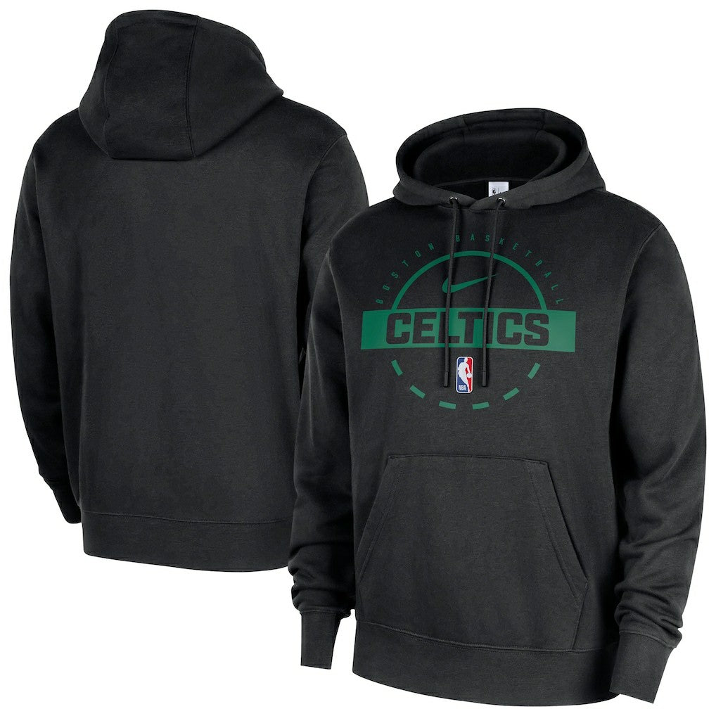 Boston Celtics 2025/26 Authentic Practice Club Pullover Hoodie Black - NBA