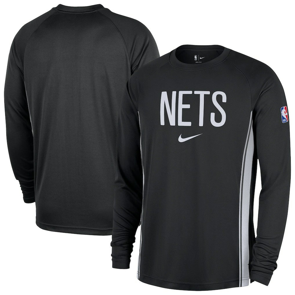 Brooklyn Nets 2025/26 Authentic Pre-Game Legend Dri-FIT Long Sleeve Shooting Shirt Black - NBA