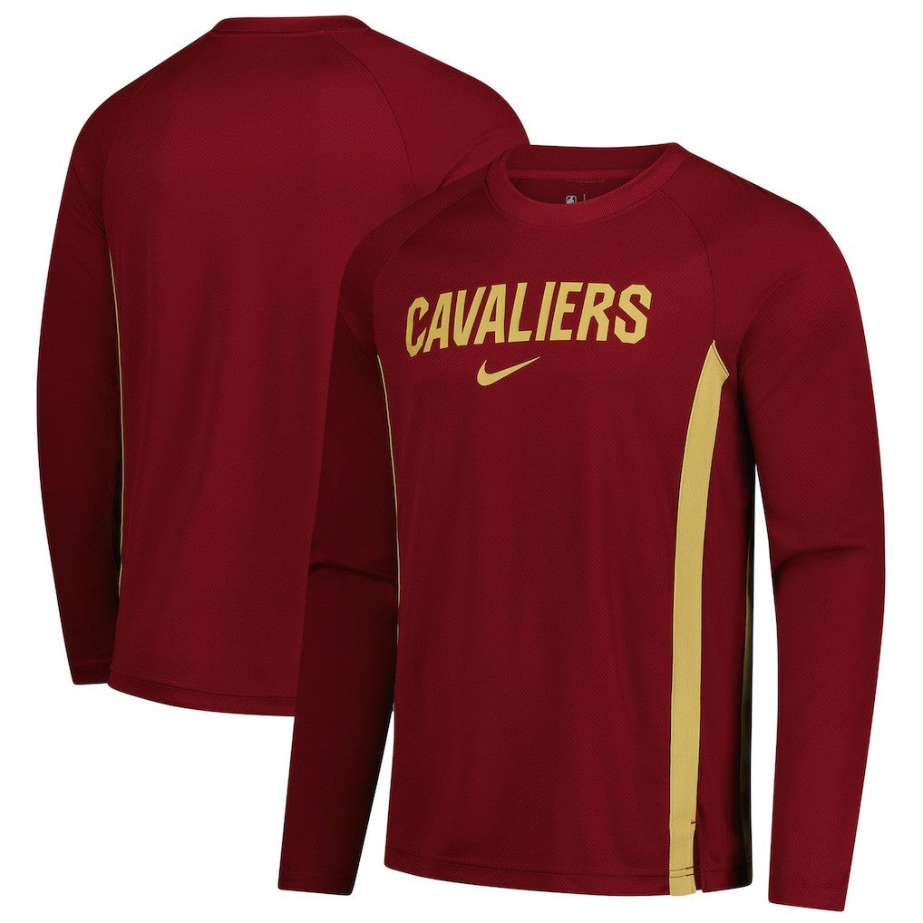 Cleveland Cavaliers 2025/26 Authentic Pre-Game Legend Dri-FIT Long Sleeve Shooting Shirt Wine - NBA