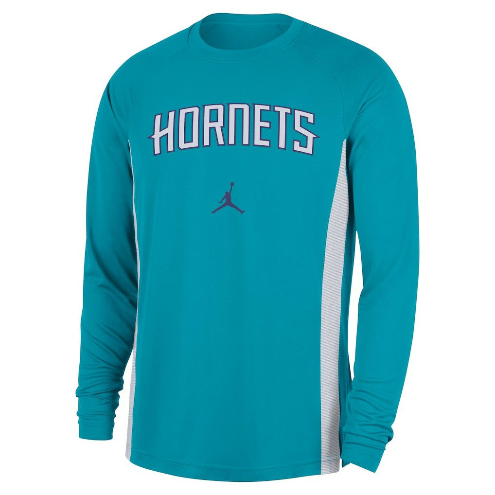 Charlotte Hornets Jordan Brand 2025/26 Authentic Pre-Game Legend Dri-FIT Long Sleeve Shooting Shirt Teal - NBA