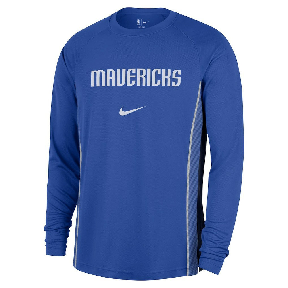 Dallas Mavericks 2025/26 Authentic Pre-Game Legend Dri-FIT Long Sleeve Shooting Shirt Blue - NBA