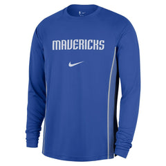 Dallas Mavericks 2025/26 Authentic Pre-Game Legend Dri-FIT Long Sleeve Shooting Shirt Blue - NBA