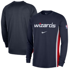Washington Wizards 2025/26 Authentic Pre-Game Legend Dri-FIT Long Sleeve Shooting Shirt Navy - NBA