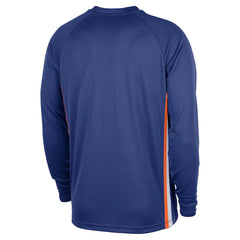 New York Knicks 2025/26 Authentic Pre-Game Legend Dri-FIT Long Sleeve Shooting Shirt Blue - NBA