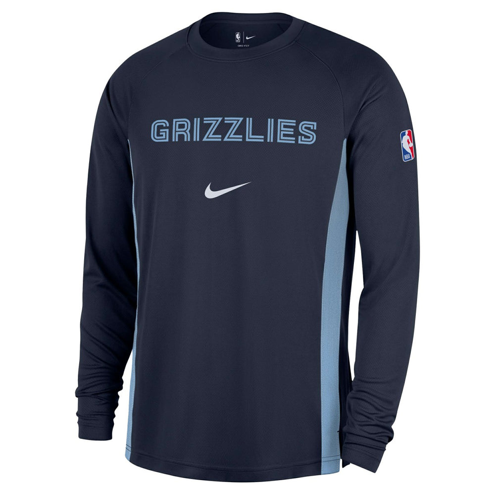 Memphis Grizzlies 2025/26 Authentic Pre-Game Legend Dri-FIT Long Sleeve Shooting Shirt Navy - NBA
