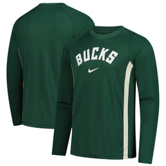 Milwaukee Bucks 2025/26 Authentic Pre-Game Legend Dri-FIT Long Sleeve Shooting Shirt Hunter Green - NBA