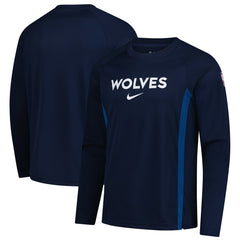 Minnesota Timberwolves 2025/26 Authentic Pre-Game Legend Dri-FIT Long Sleeve Shooting Shirt Navy - NBA