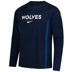 Minnesota Timberwolves 2025/26 Authentic Pre-Game Legend Dri-FIT Long Sleeve Shooting Shirt Navy - NBA