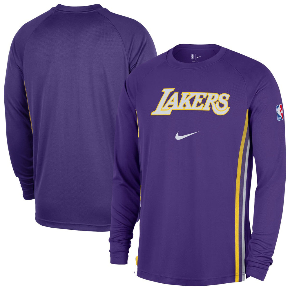 Los Angeles Lakers 2025/26 Authentic Pre-Game Legend Dri-FIT Long Sleeve Shooting Shirt Purple - NBA