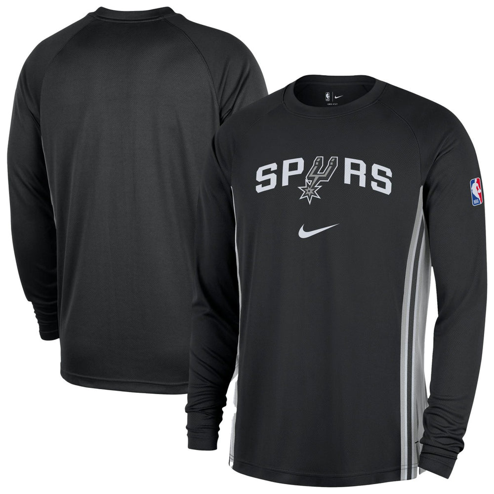 San Antonio Spurs 2025/26 Authentic Pre-Game Legend Dri-FIT Long Sleeve Shooting Shirt Black - NBA