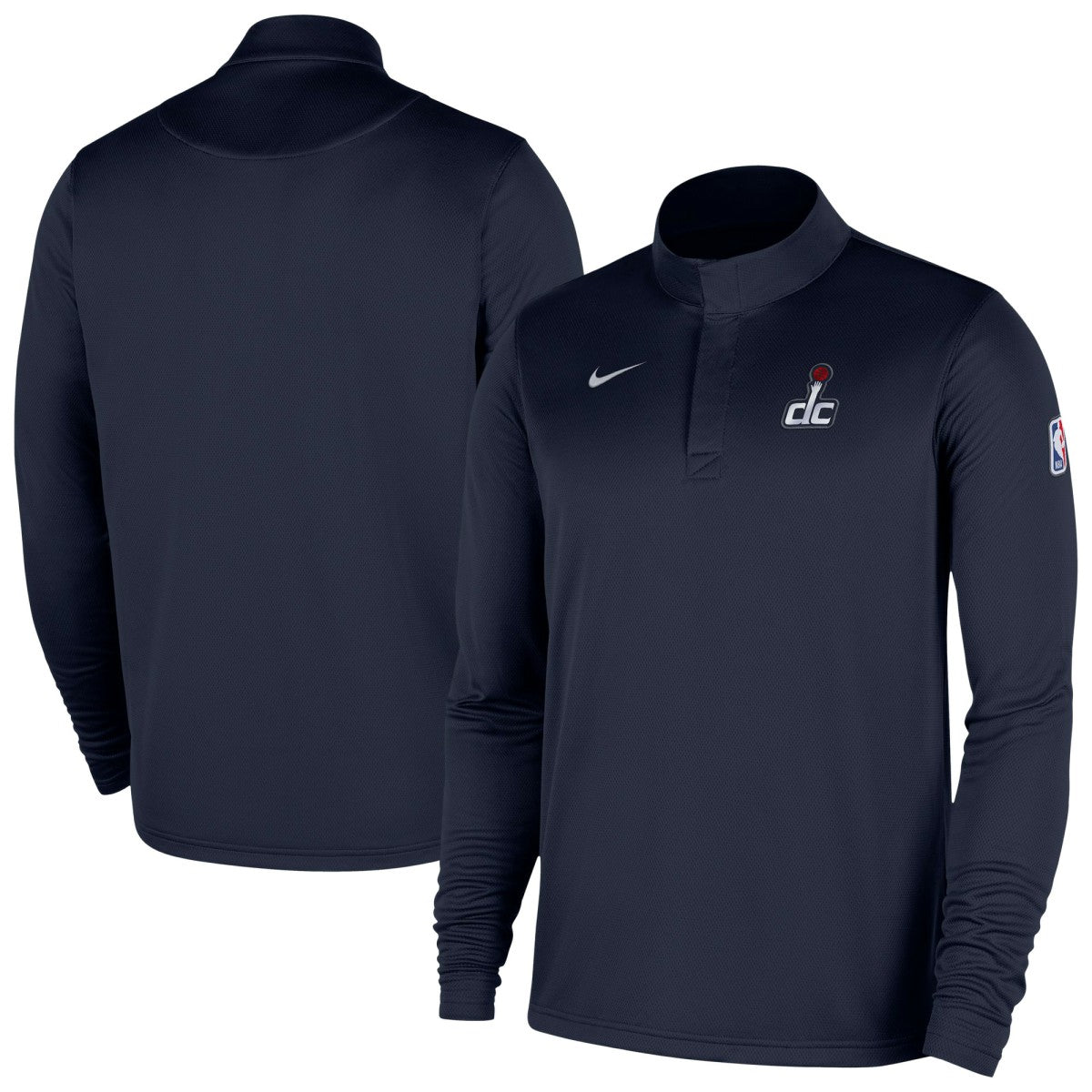 Washington Wizards 2025/26 Authentic Coaches Quarter-Zip Dri-Fit Top Navy - NBA