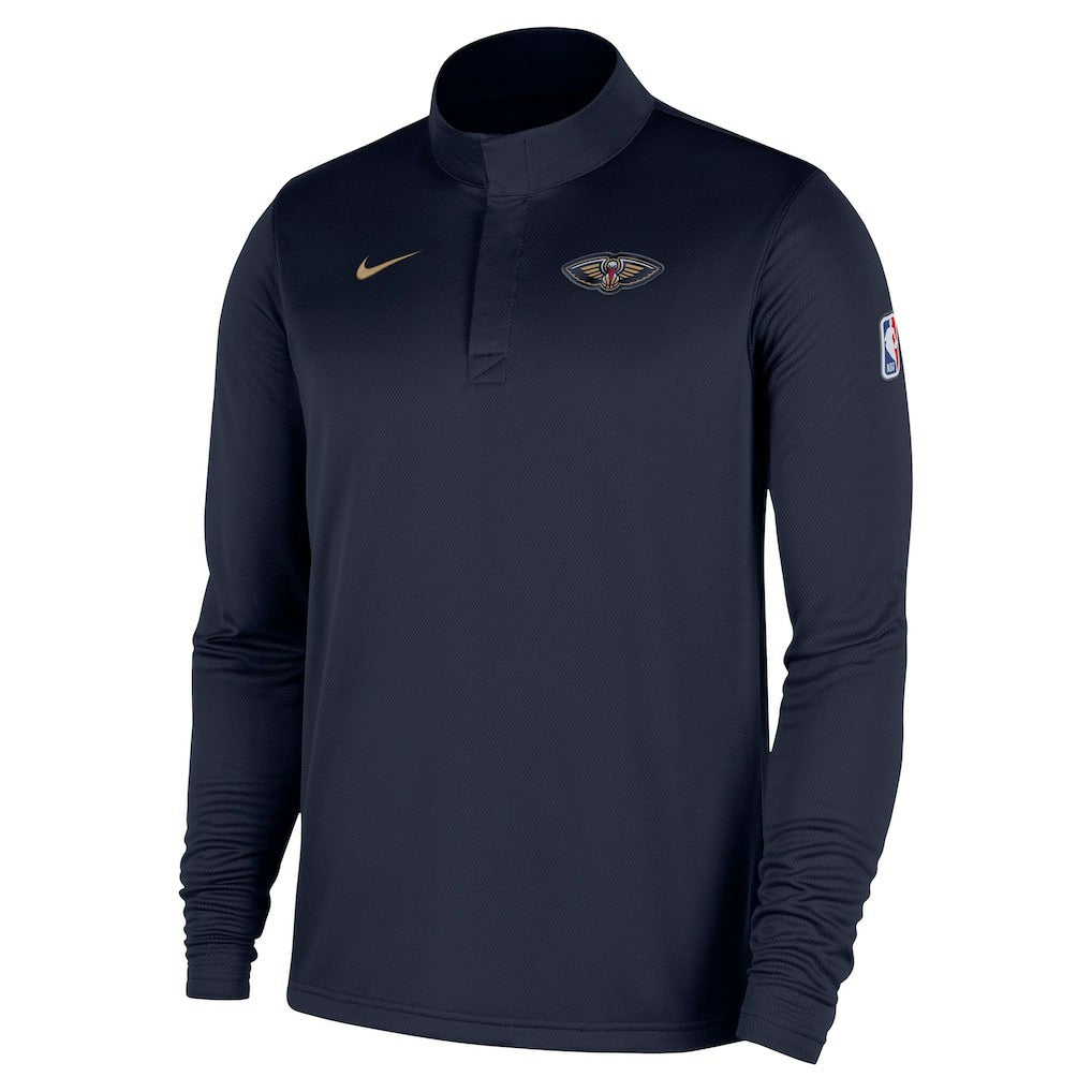 New Orleans Pelicans 2025/26 Authentic Coaches Quarter-Zip Dri-Fit Top Navy - NBA