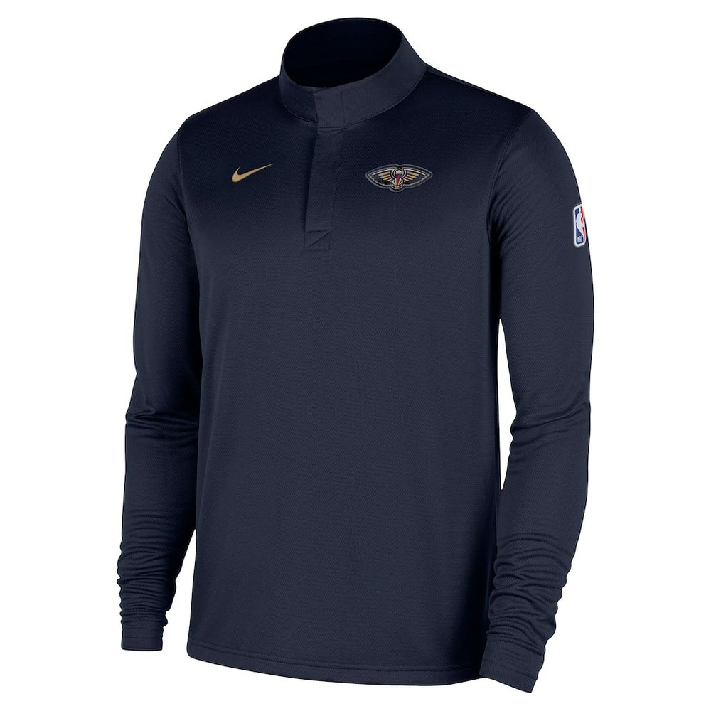 New Orleans Pelicans 2025/26 Authentic Coaches Quarter-Zip Dri-Fit Top Navy - NBA