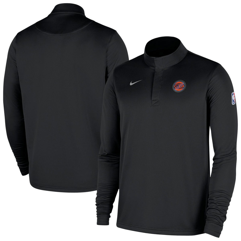 New York Knicks 2025/26 Authentic Coaches Quarter-Zip Dri-Fit Top Black - NBA