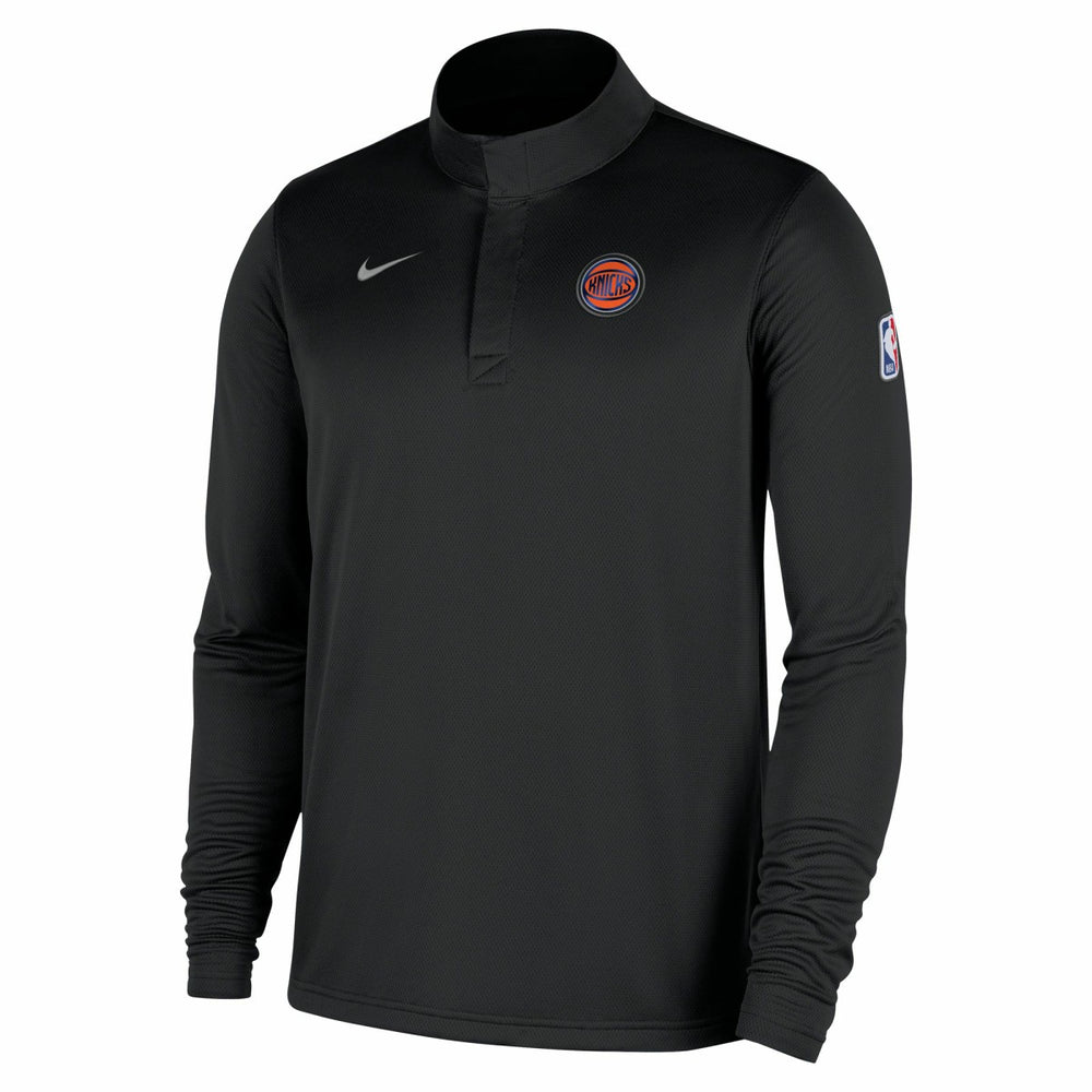 New York Knicks 2025/26 Authentic Coaches Quarter-Zip Dri-Fit Top Black - NBA
