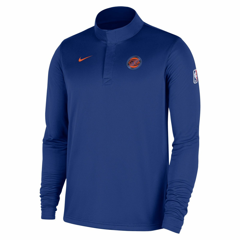 New York Knicks 2025/26 Authentic Coaches Quarter-Zip Dri-Fit Top Blue - NBA